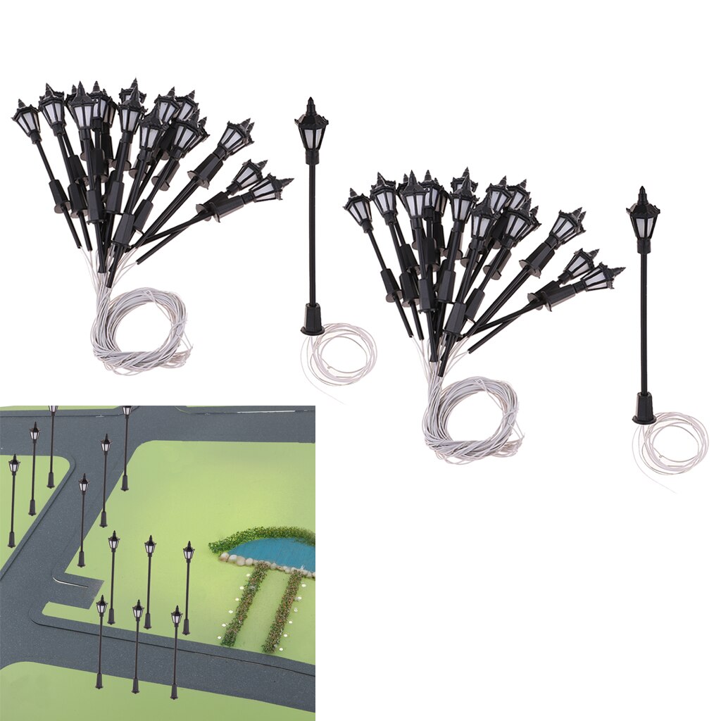 40 Pcs Mini Lantaarnpaal Straat Lamp Straat Lampen Model Voor Spoorweg