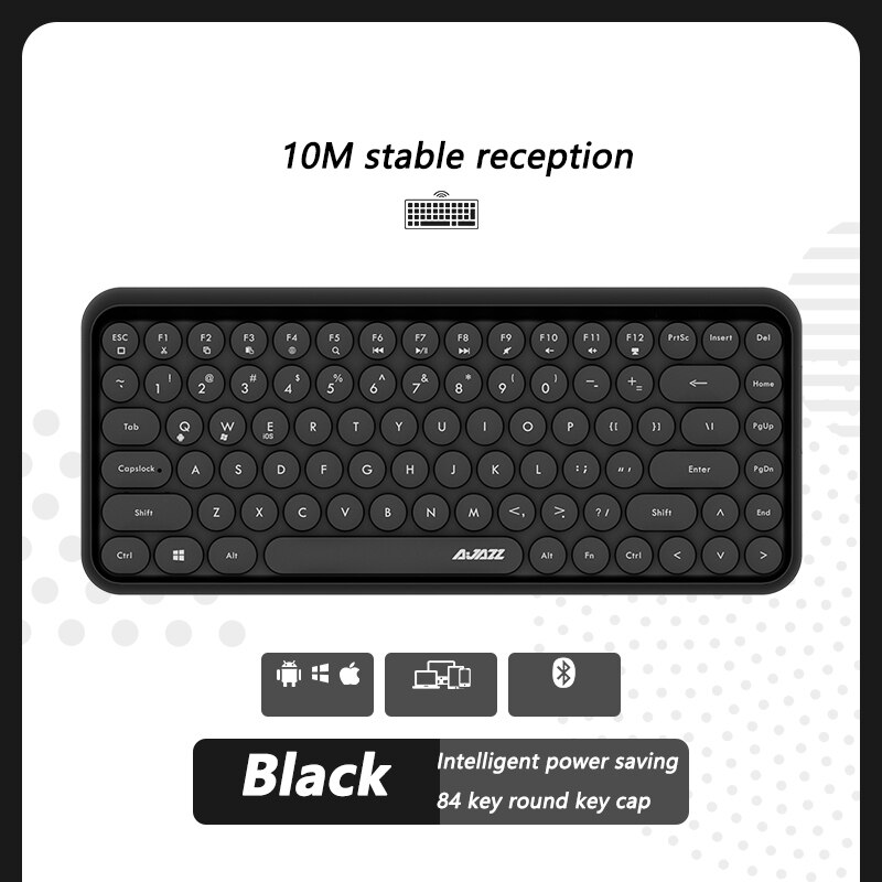 Ajazz 308I Draadloze Toetsenbord 18/84 Toetsen Ronde Keycap Bluetooth Toetsenbord Draagbare 2.4Ghz Numeriek Toetsenbord Voor Tablet Laptop Android