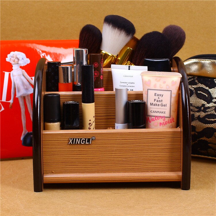 Desktop Receiving Box Arrangement Wood Penholder Retro Penholder Multifunctional Penholder Office Stationery Penholder