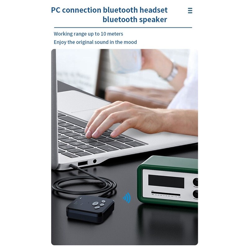 Bluetooth Transmitter Receiver 3.5mm Jack Bluetooth 5.0 Auxiliary Audio Wireless Adapter for PC TV Headset Car Computer