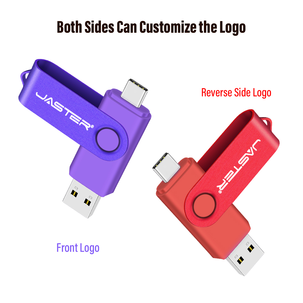 Type-C USB 3.0 High Speed Flash Drive 2 IN 1 360° Rotate Freely Pen Drive 128GB/64GB/32GB/16GB Multi-format Compatible U Disk