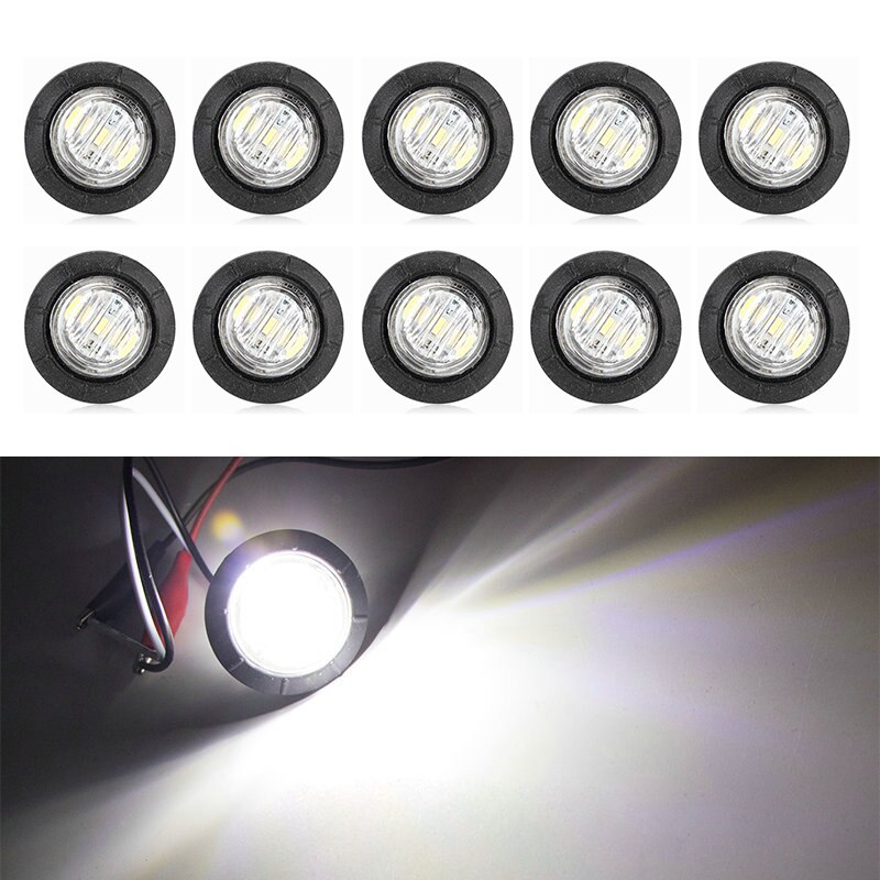 10 pièces LED 12V Auto blanc camion Wagons côté marqueur indicateur remorque lumière arrière côté lampe camion accessoires