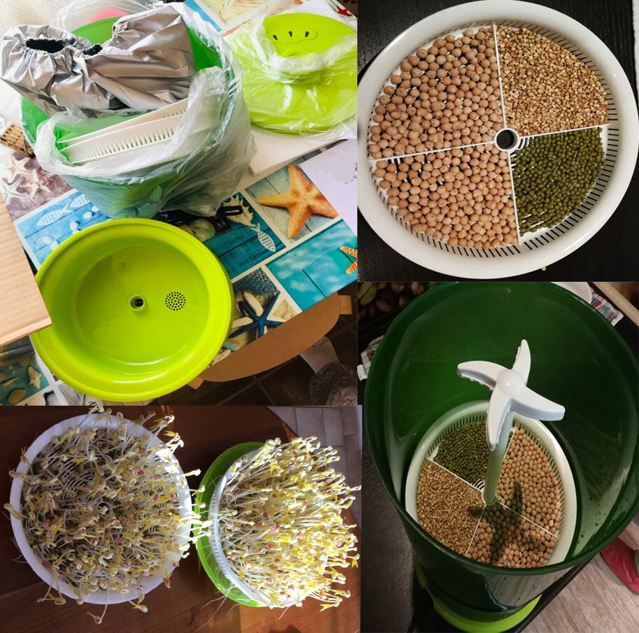 220V Home DIY Bean Sprouts Maker 3 Layers Automatic Electric Germinator Seed Vegetable Seedling Growth Bucket