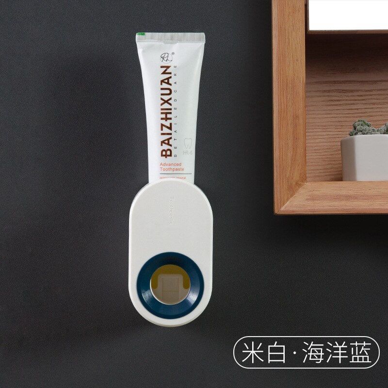 Automatic Toothpaste Squeezer Set Toothpaste Holder Things to Bathroom Accessories Toothpaste Dispenser: Creamy-white