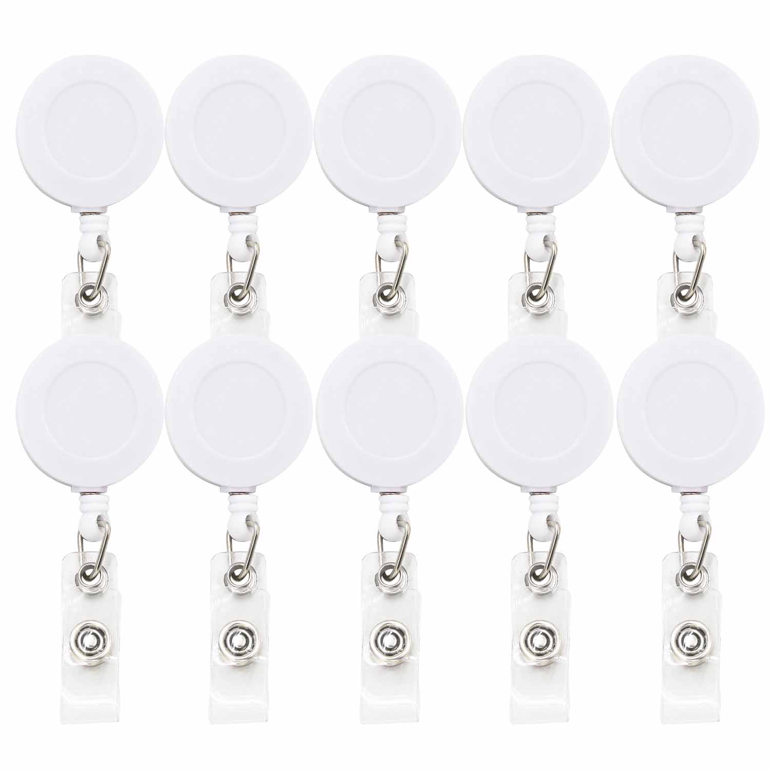 idclip 10 Pieces black white Retractable Badge Holder ID Badges Reel Clip On Card Holders with Alligator Clips