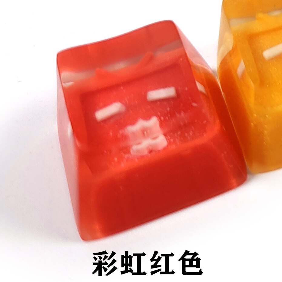 1pc handmade resin keycap for MX switches mechanical keyboard personality backlit keycaps for bilibili: red