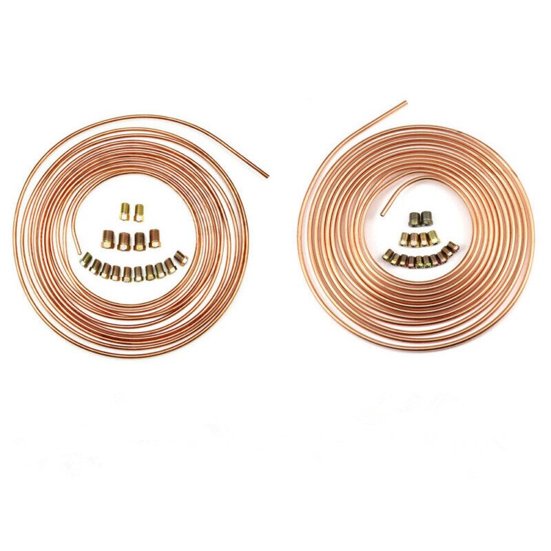 Vervangende remleiding 2- set koper 25ft- kit 3/16 inch od buis goud