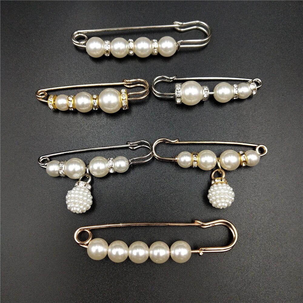Brooches Pin Jewelry for Women Suit Hats Clips Sweater Coat Decorative Rhinestone Pearl Brooch Pins Jewelry 1pcs