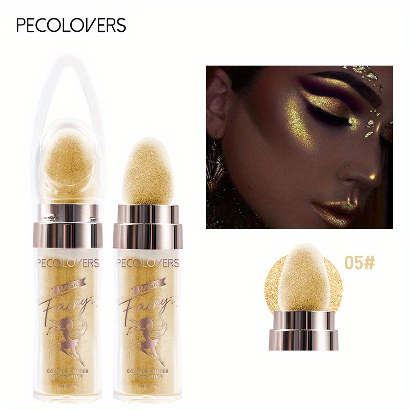 Fairy Powder Highlighter Stick, Shimmer Contour Blush Powder Contour Shading Glitter, Contour Brightening Makeup Highlighter: light green