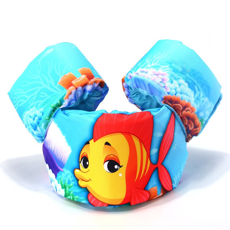 2-7Years Cute Cartoon Summer Toddler Life Jacket Kids Swim Vest Arm Bands Swimming Pool Wear Float Safe: Goldfish