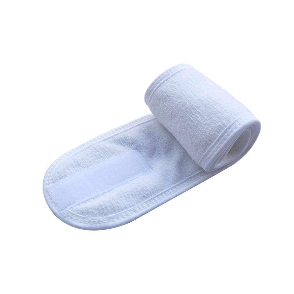 Girl Headband Wide Hair Band Accessory Sports Non-Slip Elastic Adjustable Velcro Tight Sweat-Absorbent Belt Yoga: White