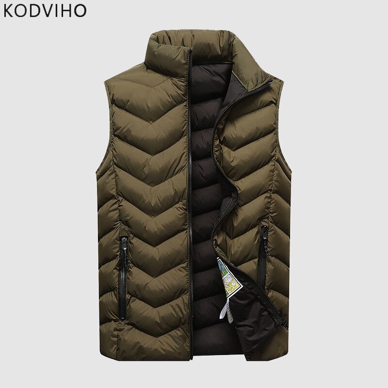 Hommes hiver gilet décontracté sans manches solide veste hommes Style coréen corps plus coton vêtements d'extérieur rembourrés manteau mince vêtements