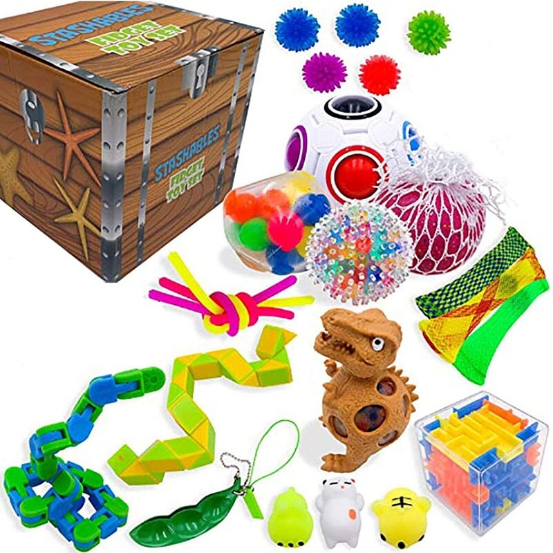 Fidget Speelgoed Anti-Stress Speelgoed Set Snaren Marmeren Reliëf Voor Volwassenen Meisje Kinderen Zintuiglijke Stress Antistress Speelgoed: D