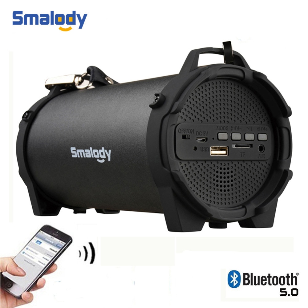 Smalody Draagbare Draadloze Bluetooth 5.0 Speaker Outdoor USB Mini Luidspreker Muziek Kolom Luidsprekers Subwoofer Met Draagriem FM