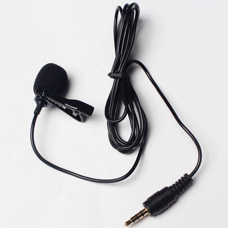 1.5M Mini Draagbare Lavalier Microfoon Condensator Clip-On Revers Microfoon Zwart Bedrade Microfoon Voor Telefoon Voor Laptop