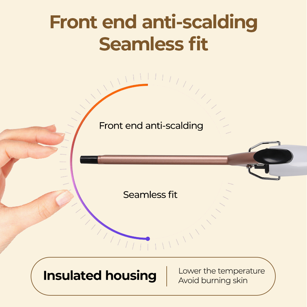 Ceramic perm bar 0.51 inch hair salon perm tool curling iron, fast heating, dual speed temperature control