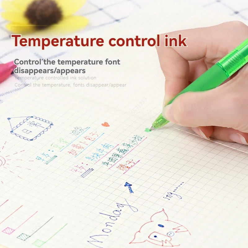 Farver 0.5/0.7mm magisk udtrækkelig sletbar pen gelpen sæt sletbar refill stang kontor skole skriveværktøj pressepen