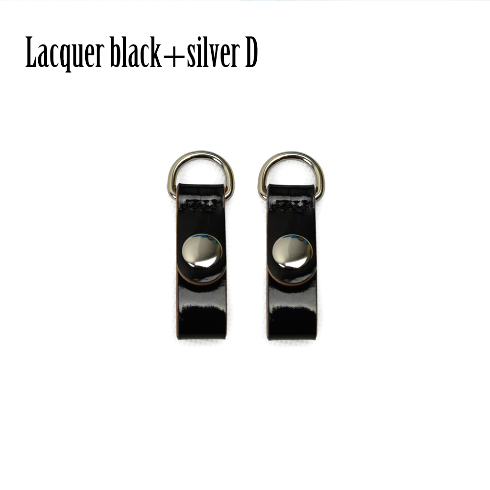 TANQU Nuovo 1 Coppia 2 pezzi Chiusura a Clip di Fissaggio per Obag Faux Della Cinghia di Cuoio Clip del Gancio per il Opocket O sacchetto: Lacquer black silver