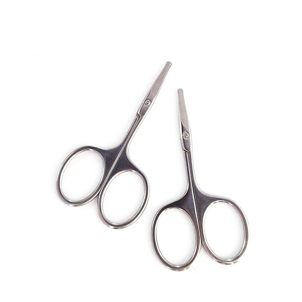 Aço inoxidável sobrancelha aparamento tesoura cotovelo beleza guarnição sobrancelhas cílios postiços e nariz ferramentas de beleza do cabelo