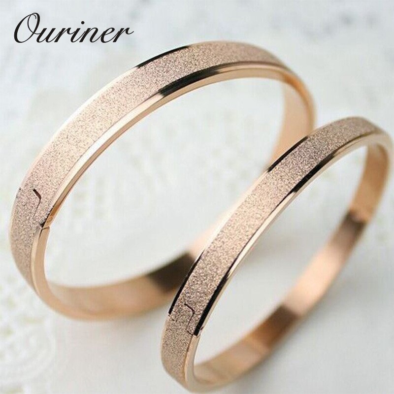 Schmuck Luxus Liebe Gold Armbänder & Armreifen Sandähnliche Matt Armbänder Für Frauen Männer Paar Kühlen Schmuck K0061