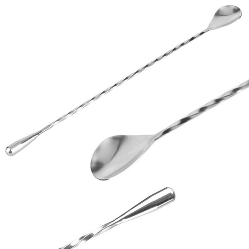UPORS-Conjunto de vajilla de cóctel de acero inoxidable, palos de cóctel clásicos + cuchara de Bar, accesorios para cóctel, herramientas de Bar de 8 pulgadas