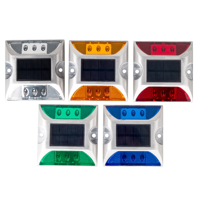 Aluminum LED Municipal Flashing Path Lamps Blinking Anchor Road Junction Solar Reflector Highway Warning Reflective Lights