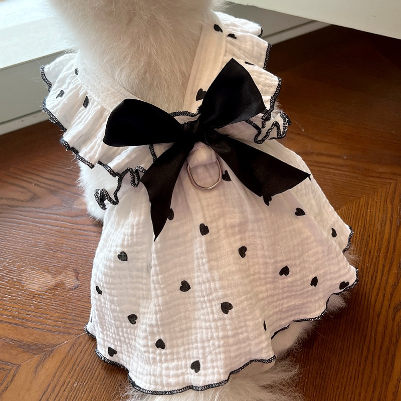 Robe rafraîchissante d'été pour chien, vêtements pour chiens, imprimé cœur, jupe pour animaux de compagnie, chaton, chiot, Chihuahua, Bichon, Yorkie, gilet pour chien pour filles: XL / green