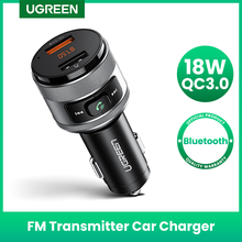 Ugreen Usb Car Charger Fm-zender Quick 3.0 Lading Snelle Oplader Voor Xiaomi Samsung Iphone Huawei QC3.0 Charger Auto Opladen