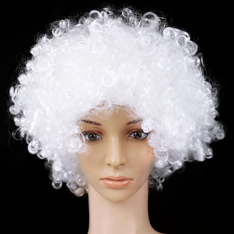 Halloween Disco Clown Curly Afro Circus Fancy Dress Hair Wigs Xmas Party Costume