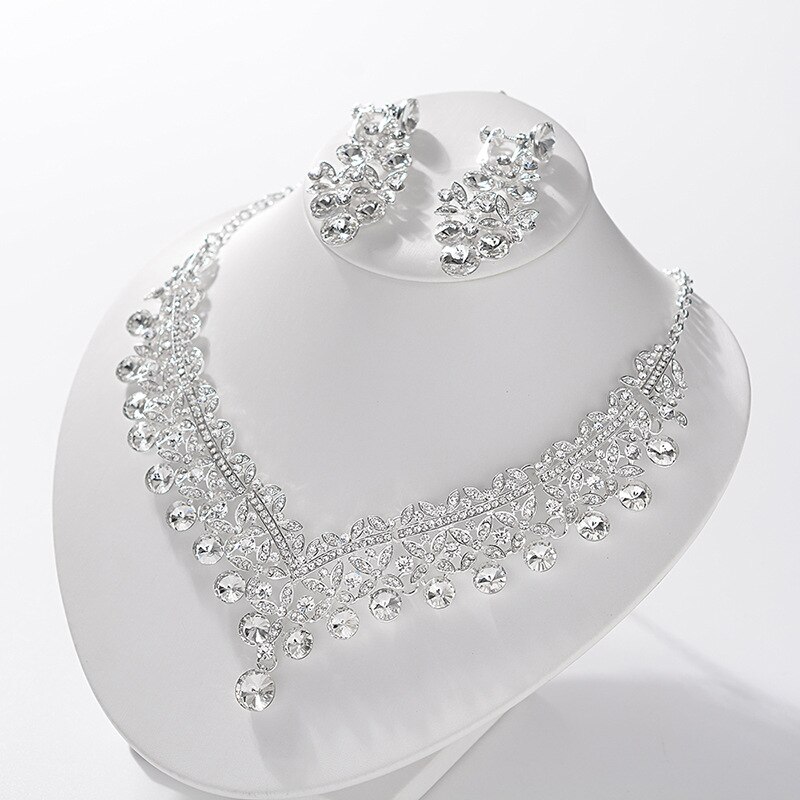 Luxo cristal espumante estrela conjunto de jóias de noiva strass tiaras coroa colar brincos casamento contas africanas conjuntos de jóias