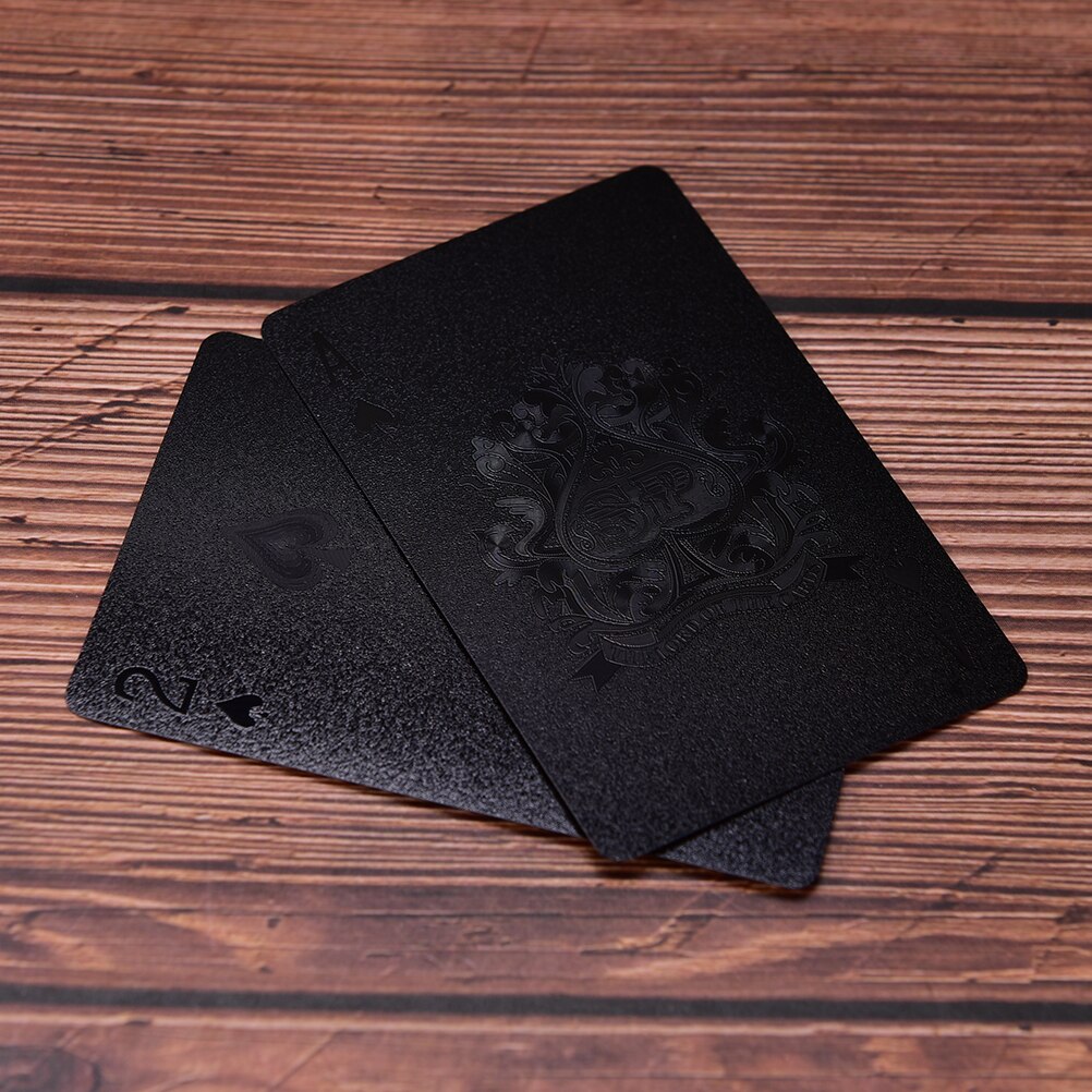Standard plastkort vandtætte sorte spillekort indsamling sorte diamant poker kort spillekort