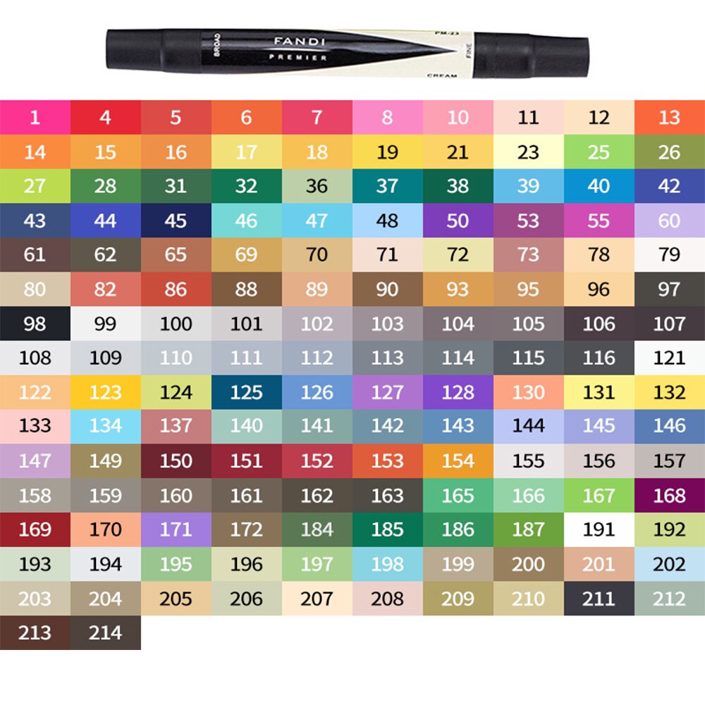 Optioneel Touchfive Schetsen Markers Dual Tips Olie Gebaseerd Professionele Art Marker Voor Tekening Manga Alcohol Aquarel Markers: Fandi 1 pc