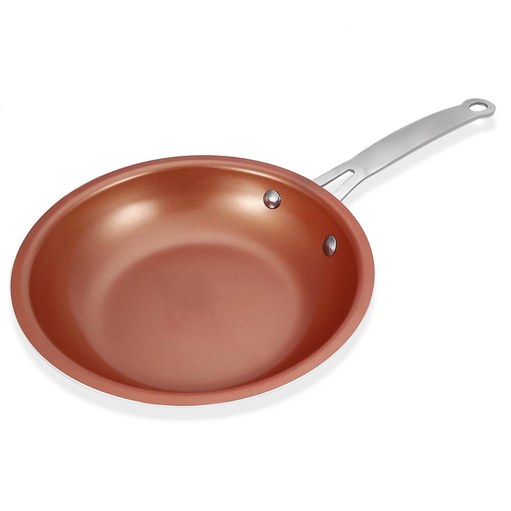 24cm Non-Stick Skillet Copper Pan Frying Pan With Ceramic Coating Saucepan Oven Suitable Induction Wok Titanium Frying Pan: Default Title