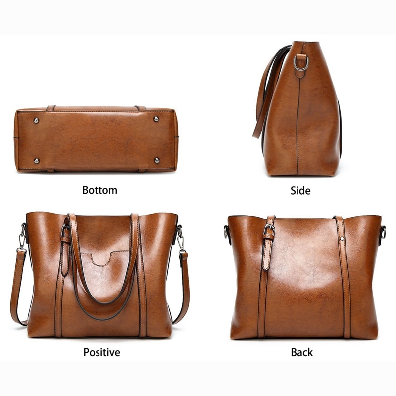 Women Handbags Tote Shoulder Bags for Women Large PU Leather Top Handle Satchel Messenger Bag Handbag Brown