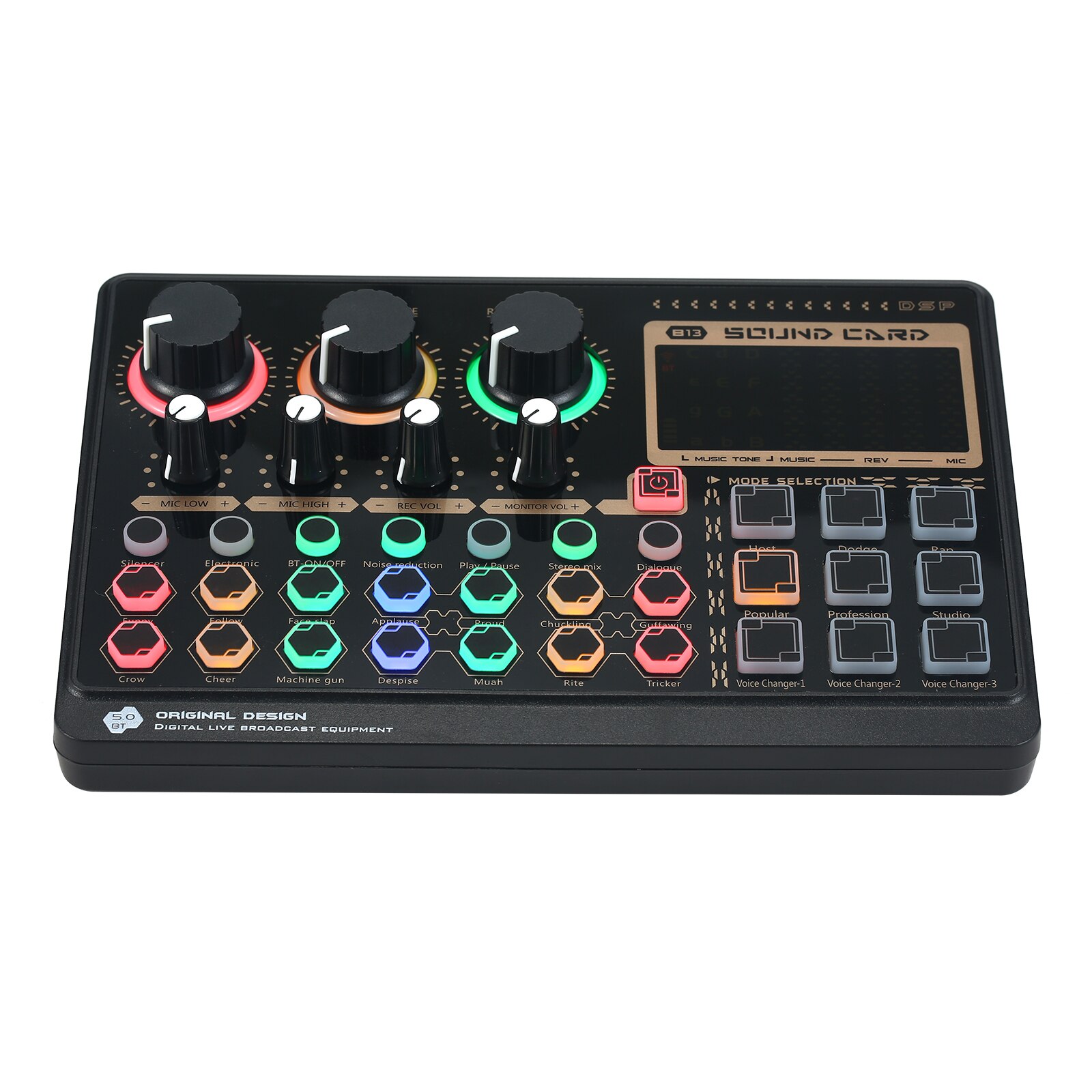 X6mini Externe Live Geluidskaart Mini Sound Mixer Board Kleur Backlight Knoppen Met 14 Speciale Effecten Bt Aansluiting Voor Laptop