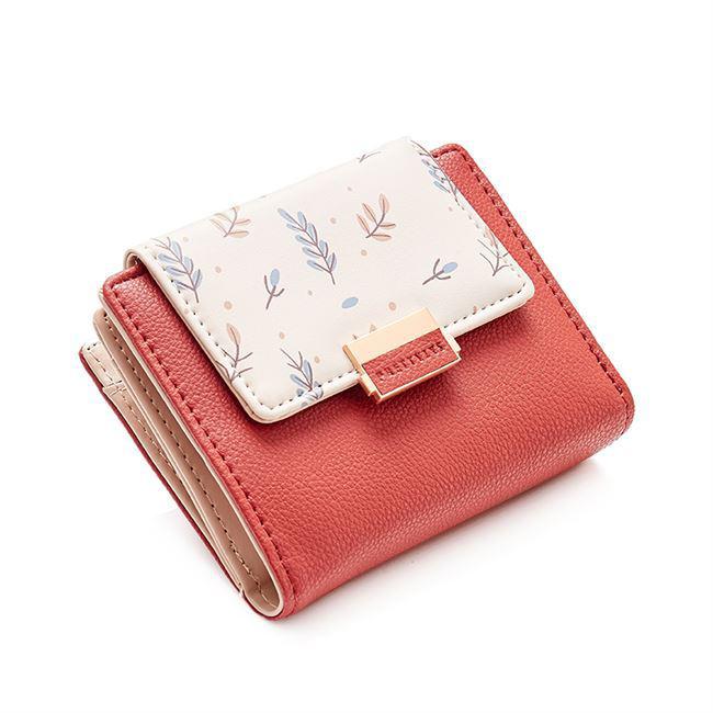 Fresh Flower Small Wallet Women Soft Leather Ladies Purse Brand Short Female Wallet Girl Cartera Coin Purse