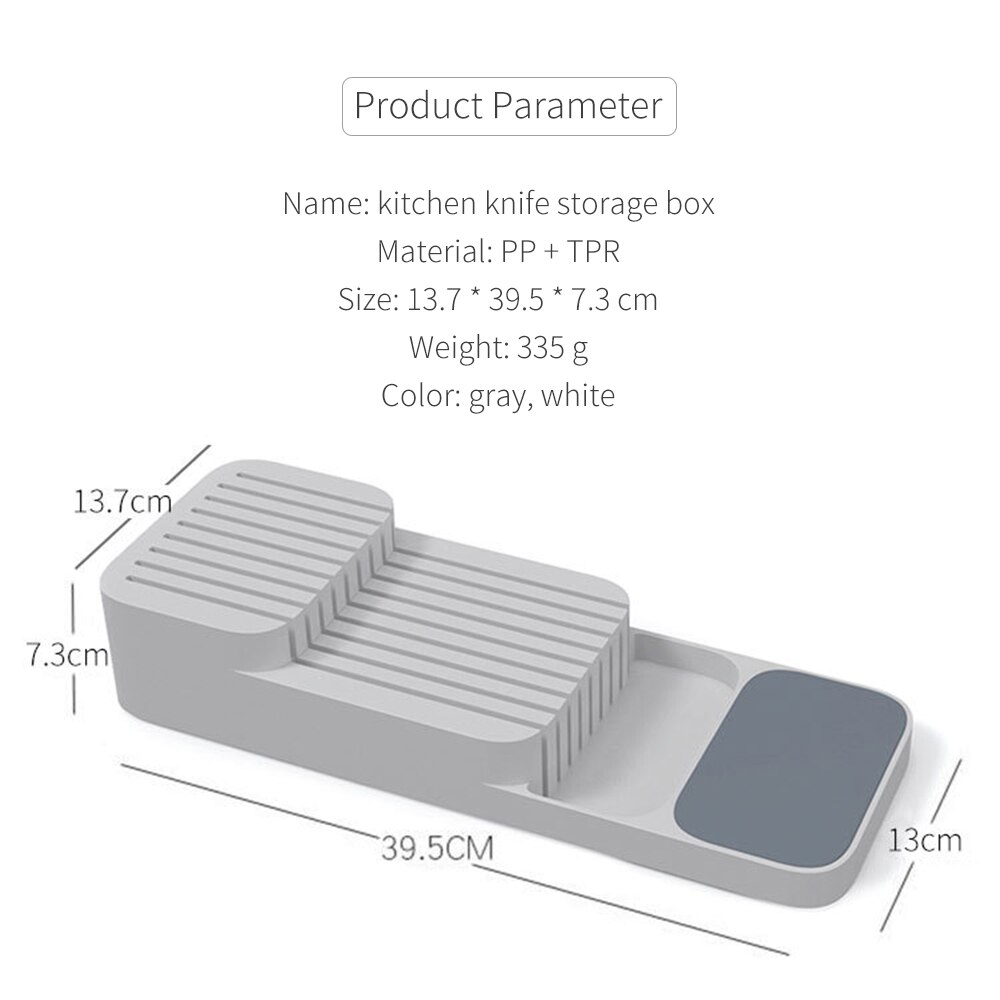 Knife Block Holder Plastic Cutlery Drawer Organizer Tray Knives Utensil Rack Universal Knife Stand Organizer Kitchen Storage