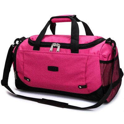 Große reisetasche für damen und herren, tragbare reisetasche, gepäckstück, geschäftsreisetasche, multifunktionale nylon-wochenendtasche: Rosenrot