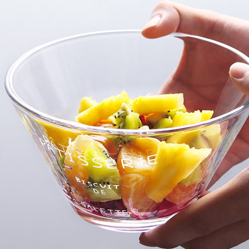 nordisch Stil Kreative transparent Frucht Salat Glas Schüssel Haushalt Nachtisch Schüssel Abendessen Tiefe Platte Gerichte Küche Liefert Runde
