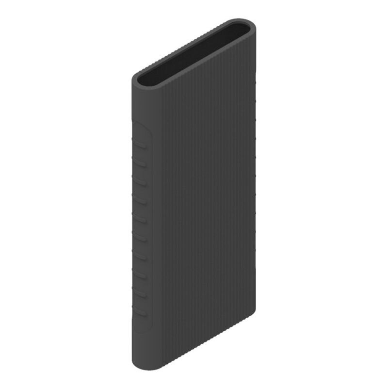 Silicone Protector Case Cover For Xiao mi Power Bank 2 10000 mAh Dual USB Port Skin Shell Sleeve For Power bank Model PLM09ZM: Black