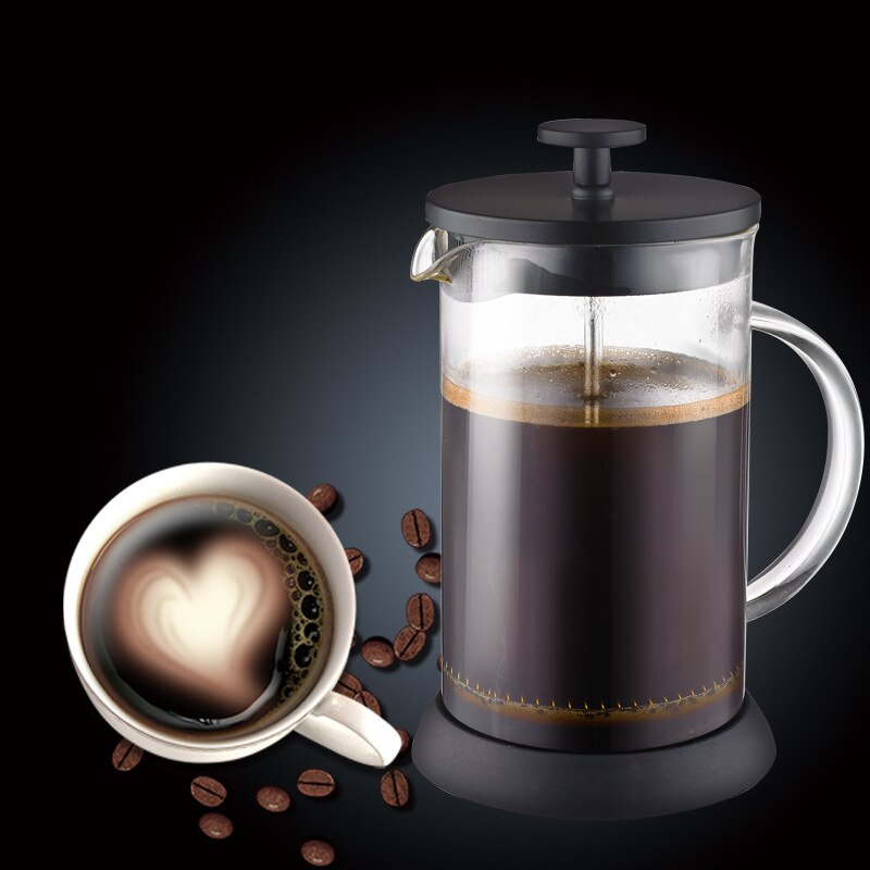 Soulhand french press kahvinkeitin lämmönkestävä lasinen teenkeitin 1 suodatinnäytöllä helppo puhdistaa kotiin, toimistoon, retkeilyyn