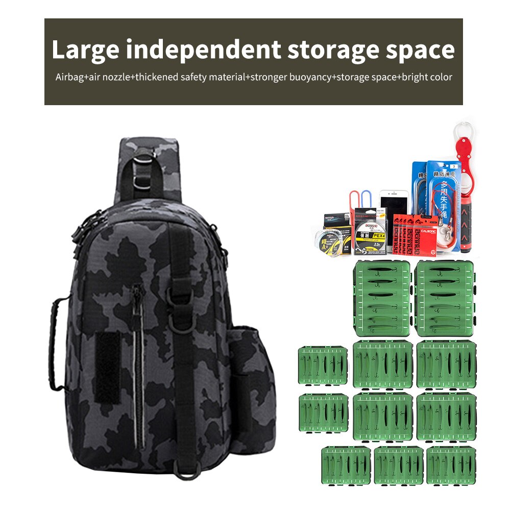 Mochila para equipo de pesca con soporte para caña de pescar, bolsa impermeable de gran capacidad, accesorios de pesca, caja de almacenamiento, bolsa para equipo de pesca