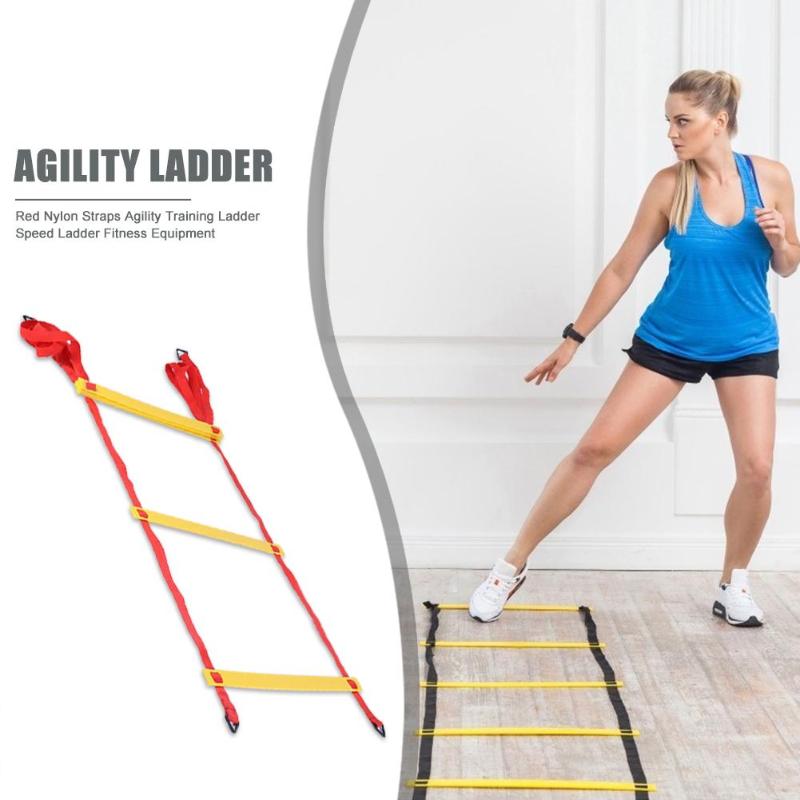 Agility Training Ladder Portable Red Nylon Straps Agility Training Ladder Soccer Speed Ladder Fitness Equipment