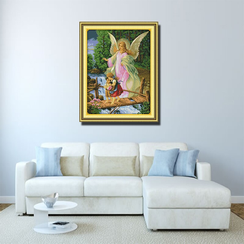 Joy Angel Escort China 11CT 14CT | Kit point de croix, jolie petite fille, couture croisée, broderie, peinture amusante faite à la main