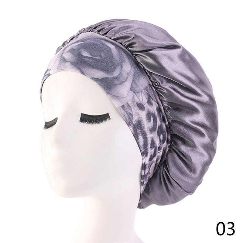 Pañuelo de satén para la cabeza para mujer, gorro elástico para dormir de noche, gorro para el cuidado del cabello, gorro de belleza, banda elástica para la cabeza, 1 unidad: group03