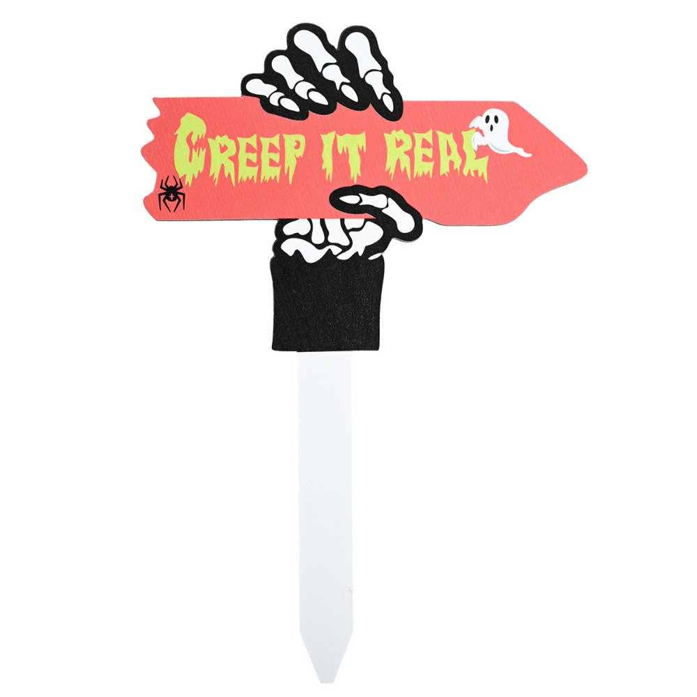 Drewniane tabliczki ogrodowe w stylu klasyczny, lekkie, trwałe, dekoracyjne znaki na podłogę robić ogrodu na Halloween.: Ciemny khaki