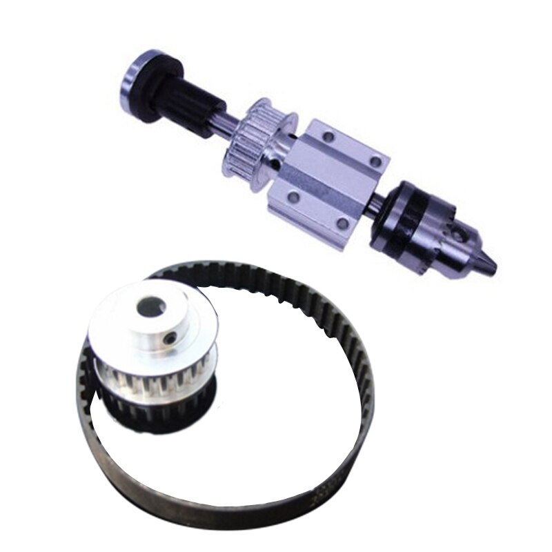 Diy Woodworking Cutting Grinding Spindle Trimming Belt B12 Drill Chuck Set Small Lathe Accessories for Table Saw: Default Title
