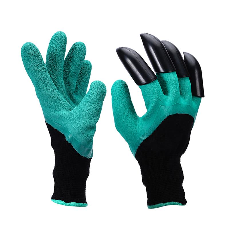 Guantes de jardín con garras, manoplas de goma de plástico ABS para jardinería, excavación, plantación, producto duradero para el hogar, 1 par: 03 4 Claws