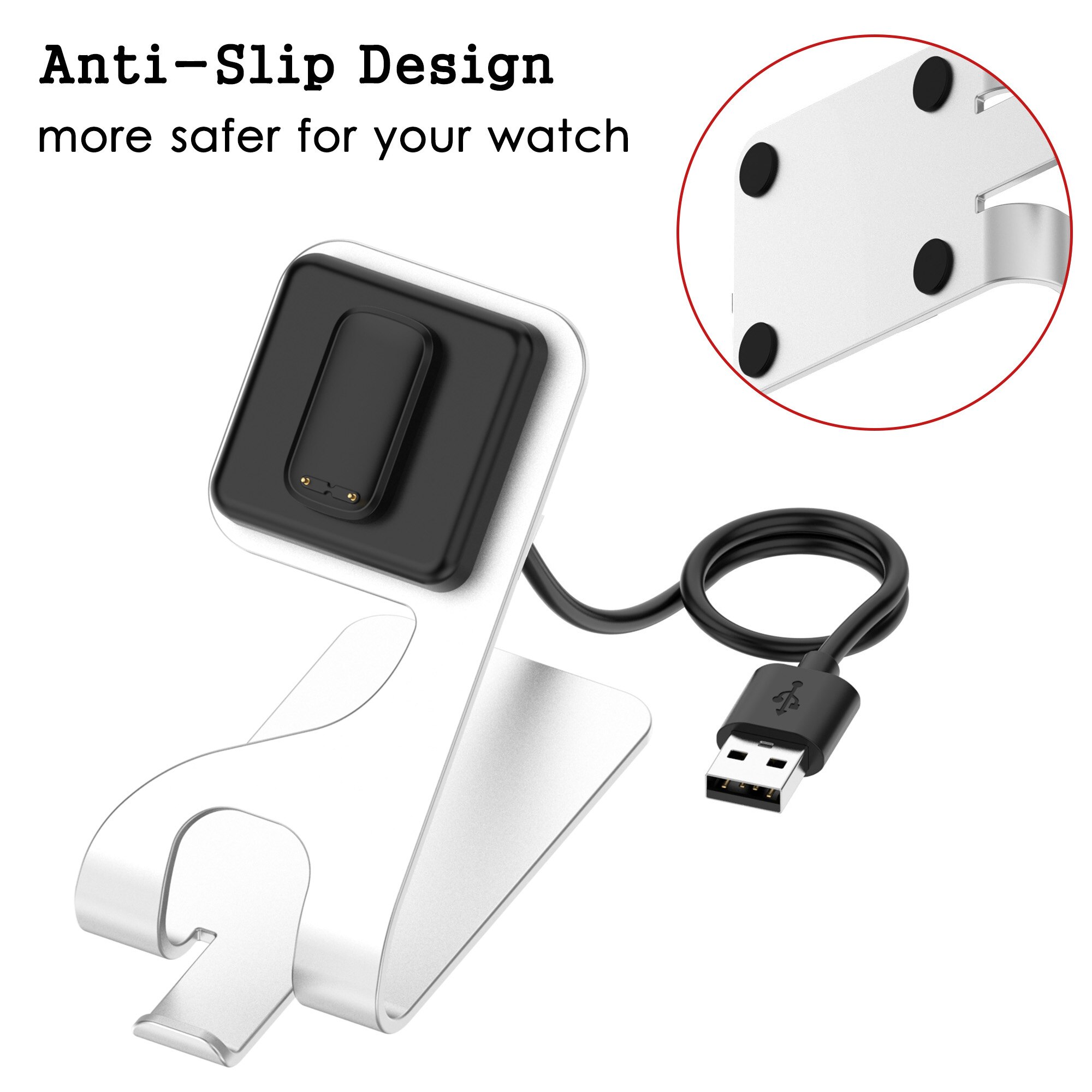 Oplader dock til fitbit charge 5 ladekabel holder base til fitbit luxe usb magnetisk trådløs adapter ur tilbehør