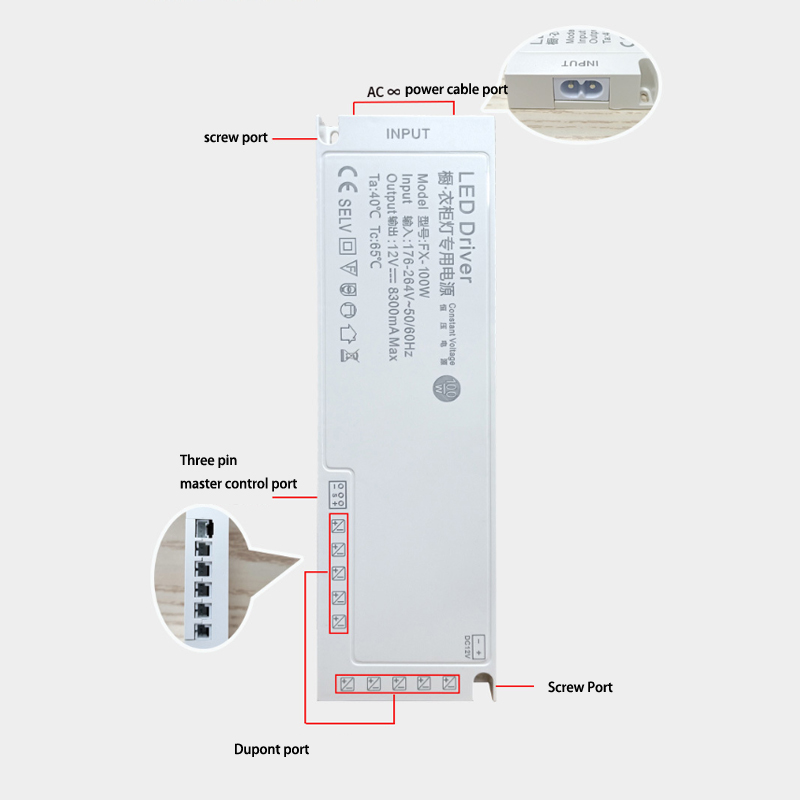 Led Cabinet Light Strip Licht Transformator Dc 12V 24V Verlichting Voeding Dupont Poort Driver 24W 36W 60W 100W 150W